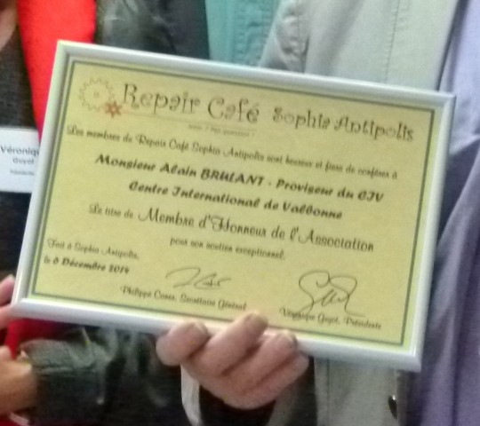 Alain Brulant - Membre d'Honneur du Repair Café Sophia